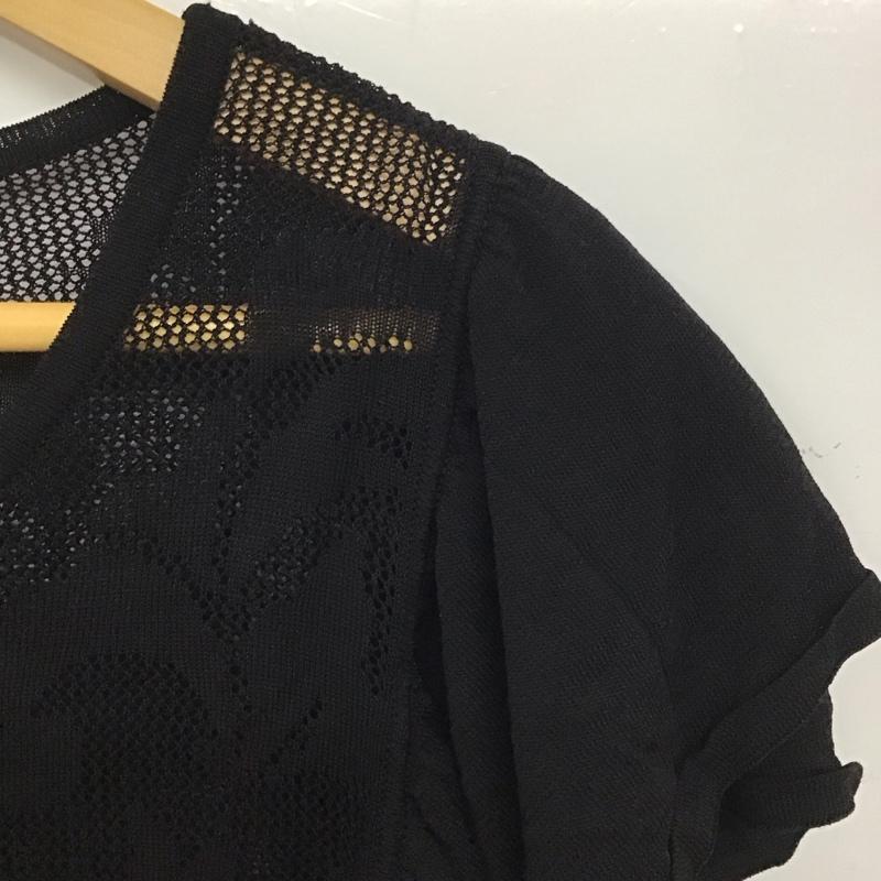 ザラ ZARA カットソー 半袖 L 無地 黒 / ブラック / レディース USED 古着 中古 10136479