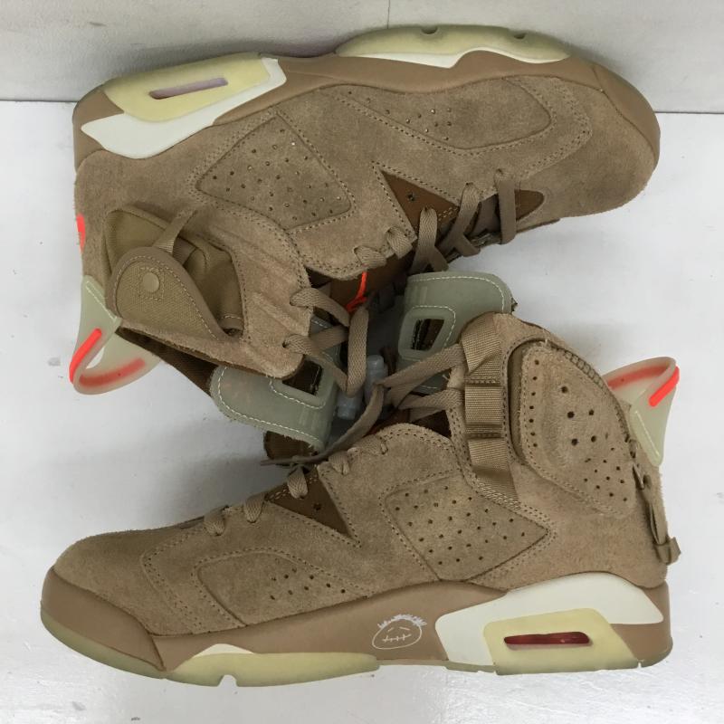 ナイキ NIKE スニーカー スニーカー DH0690-200 Travis Scott × Nike Air Jordan 6 British Khaki 28.0cm ロゴ、文字 ベージュ / ベージュ / X 茶 / ブラウン / メンズ USED 古着 中古 10139444