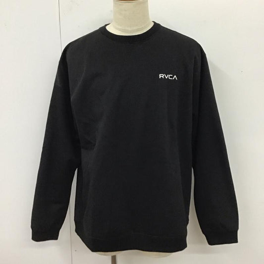 ルーカ RVCA トレーナー 長袖 ba042008 長袖トレーナー スウェット クルーネック リブスウェットカットソー L ロゴ、文字 黒 / ブラック /  メンズ USED 古着 中古 10119996