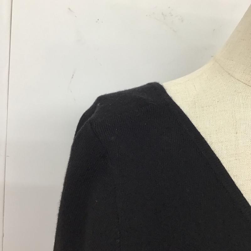 アズールバイマウジー AZUL BY MOUSSY カットソー 七分袖 250EAC70-380H ASYMMETRY CROSS KNIT TOPS M 無地 黒 / ブラック / レディース USED 古着 中古 10117700
