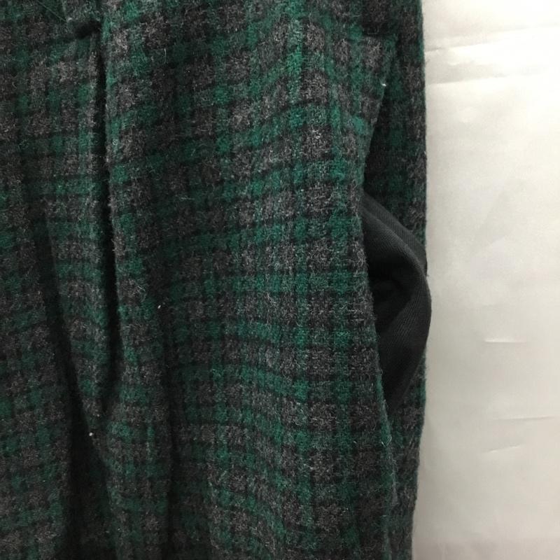 古着 USED ボトムス ボトムス タックパンツ S チェック 灰 / グレー / X 緑 / グリーン / メンズ USED 古着 中古 10118851