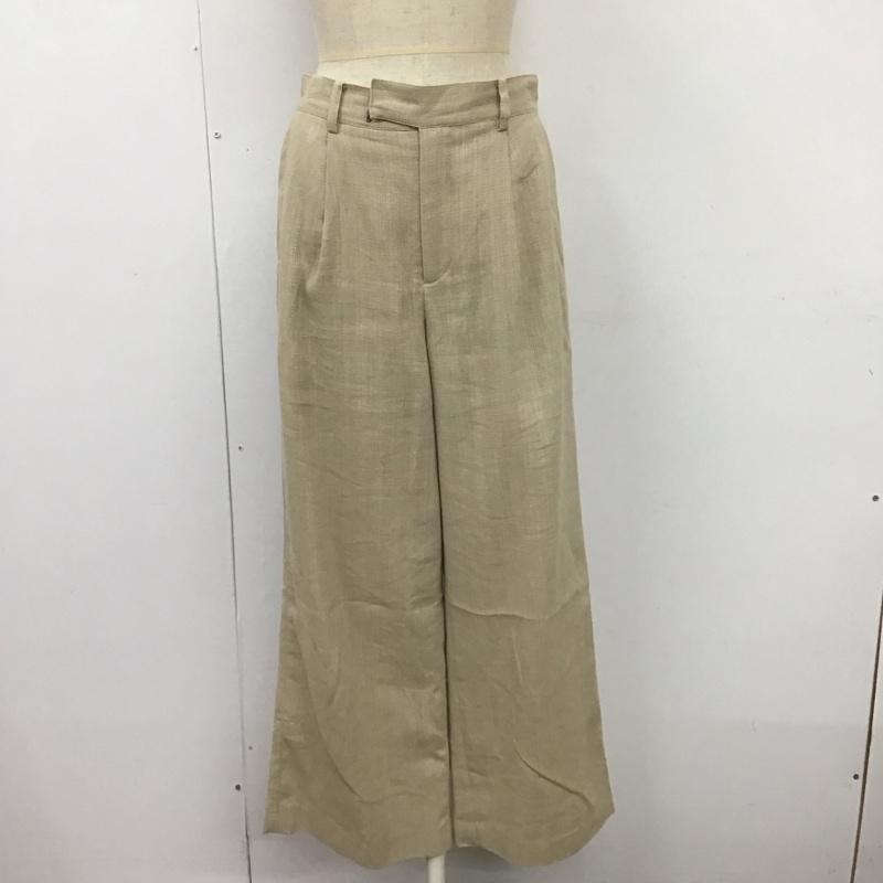 レプシィム LEPSIM セットアップ セットアップ lp070395sb リネン混ダブルノーカラージャケット ワイドパンツ 2点セット M 無地 ベージュ / ベージュ / レディース USED 古着 中古 10109530
