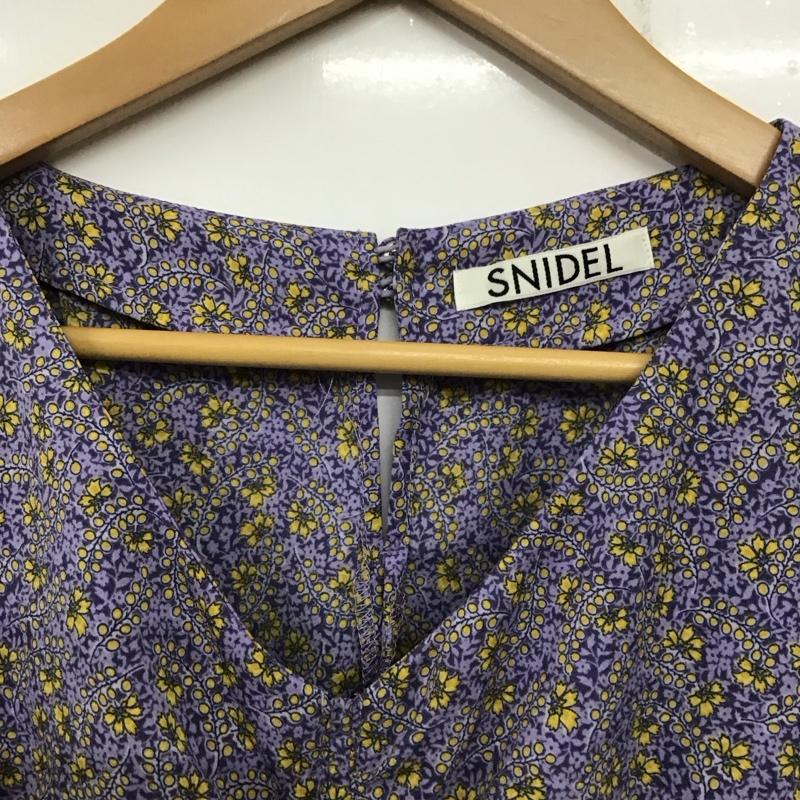 スナイデル SNIDEL ワンピース ロングスカート 半袖ワンピース フレアスカート Vネック 0 プリント マルチカラー / マルチカラー / レディース USED 古着 中古 10138356