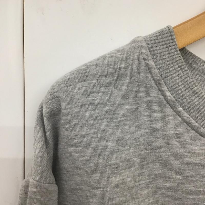 ザラ ZARA トレーナー 長袖 長袖トレーナー スウェット クルーネック プルオーバー L ロゴ、文字 灰 / グレー / レディース USED 古着 中古 10132658