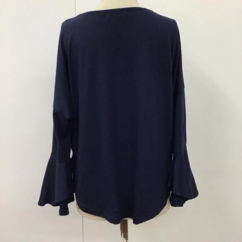 セシルマクビー CECIL McBEE カットソー 七分袖 M 無地 紺 / ネイビー /  レディース USED 古着 中古 10114011