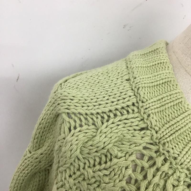 マウジー MOUSSY ニット、セーター 長袖 010esw70-0550 RAGLANSLEEVECABLEニット 長袖ニットカットソー FREE 無地 緑 / グリーン / レディース USED 古着 中古 10122970