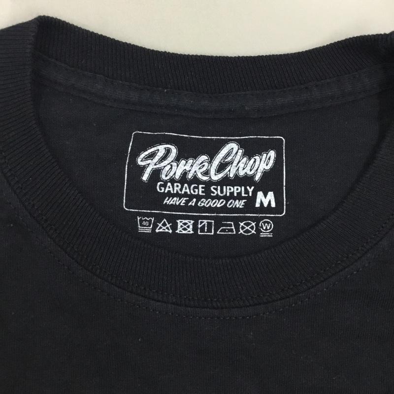 ポークチョップガレージサプライ PORKCHOP GARAGE SUPPLY カットソー 長袖 長袖カットソー クルーネックカットソー ロングスリーブカットソー プリントTシャツ M プリント 黒 / ブラック / メンズ USED 古着 中古 10122381