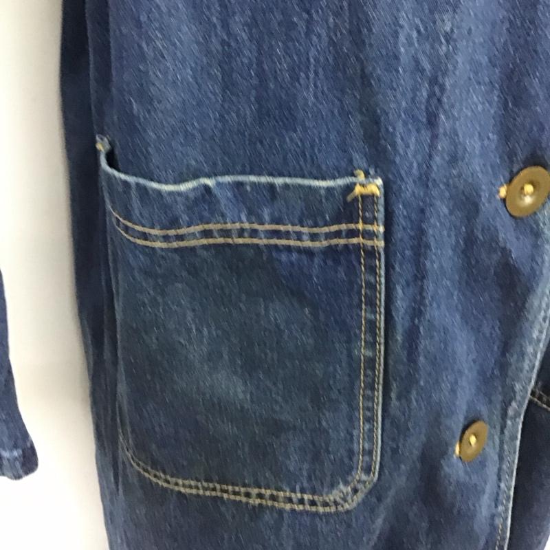 リー Lee コート コート一般 340-8299 ロングコート デニムコート USA製 M 無地 青 / ブルー / メンズ USED 古着 中古 10107648