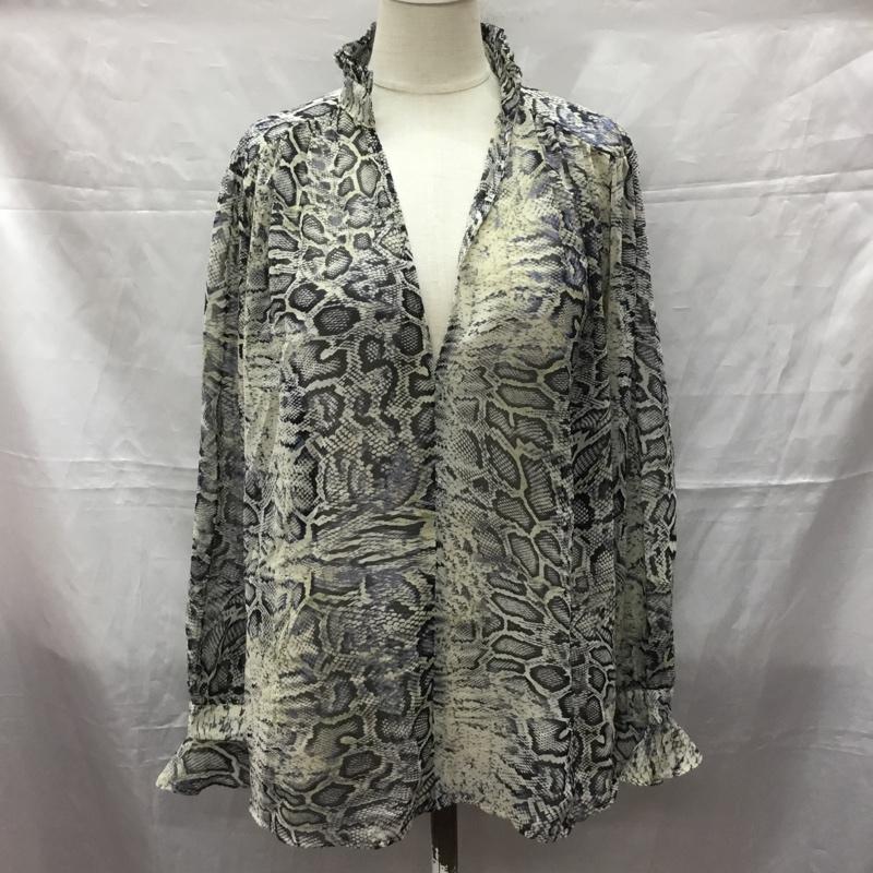 ザラ ZARA カットソー 長袖 8541 217 330 シアー スキッパー S ヘビ柄 マルチカラー / マルチカラー /  レディース USED 古着 中古 10112264