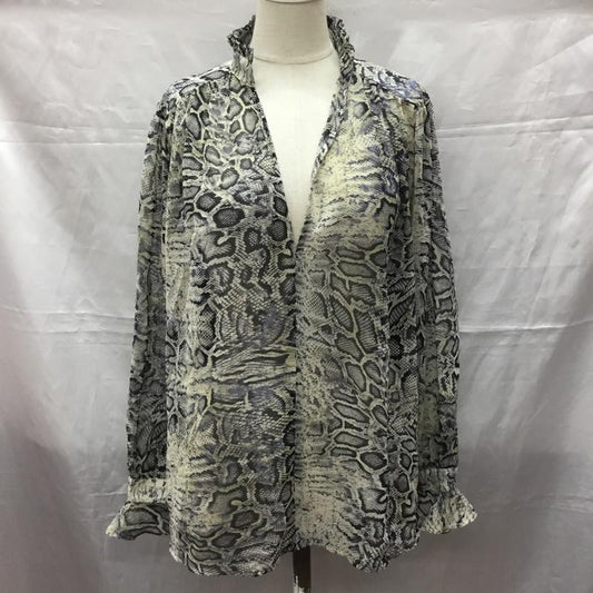 ザラ ZARA カットソー 長袖 8541 217 330 シアー スキッパー S ヘビ柄 マルチカラー / マルチカラー /  レディース USED 古着 中古 10112264