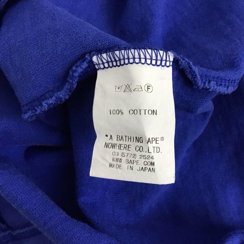 アーサスベイプ URSUS BAPE Tシャツ 半袖 半袖カットソー プリントTシャツ クルーネックカットソー L ロゴ、文字 青 / ブルー / メンズ USED 古着 中古 10123774
