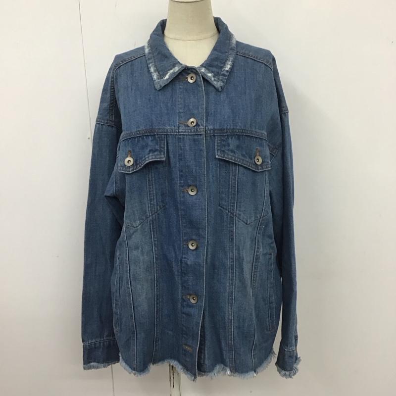 ダブルクローゼット w closet ジャケット、上着 ジャケット、ブレザー デニムジャケット ダメージ FREE 無地 水色 / ライトブルー / レディース USED 古着 中古 10108118