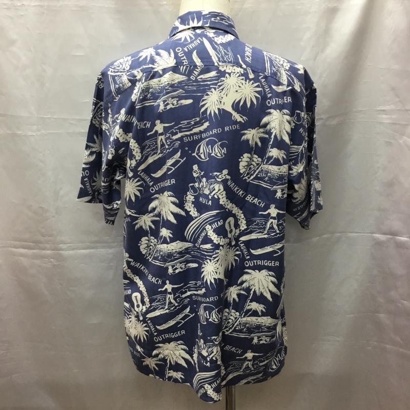 古着 USED シャツ、ブラウス 半袖 半袖シャツ カラーシャツ 半袖カットソー アロハシャツ S プリント 水色 / ライトブルー / X 白 / ホワイト /  メンズ USED 古着 中古 10108528
