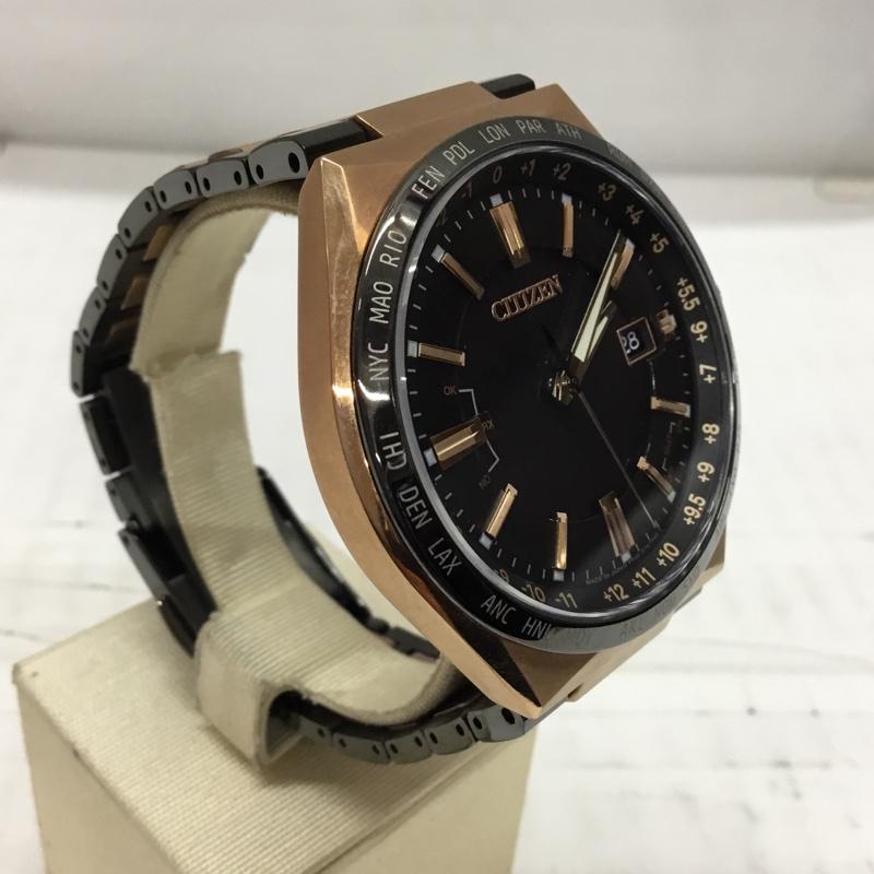 シチズン CITIZEN 腕時計 アナログ(クォーツ式) GN-4W-S-12G ECO DRIVE ロゴ、文字 黒 / ブラック / X 茶 / ブラウン / メンズ USED 古着 中古 10106401