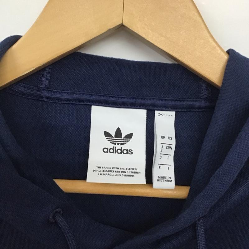 アディダス adidas パーカー 長袖 fm3890 長袖パーカー プルオーバーパーカー S ロゴ、文字 紺 / ネイビー / メンズ USED 古着 中古 10131221
