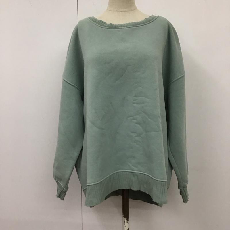 ザラ ZARA トレーナー 長袖 長袖トレーナー スウェット クルーネック リブスウェットカットソー S 無地 緑 / グリーン / レディース USED 古着 中古 10117856