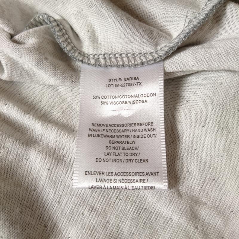 パラスコ PARASUCO Tシャツ 長袖 S 無地 X 刺繍 灰 / グレー / メンズ USED 古着 中古 10002078