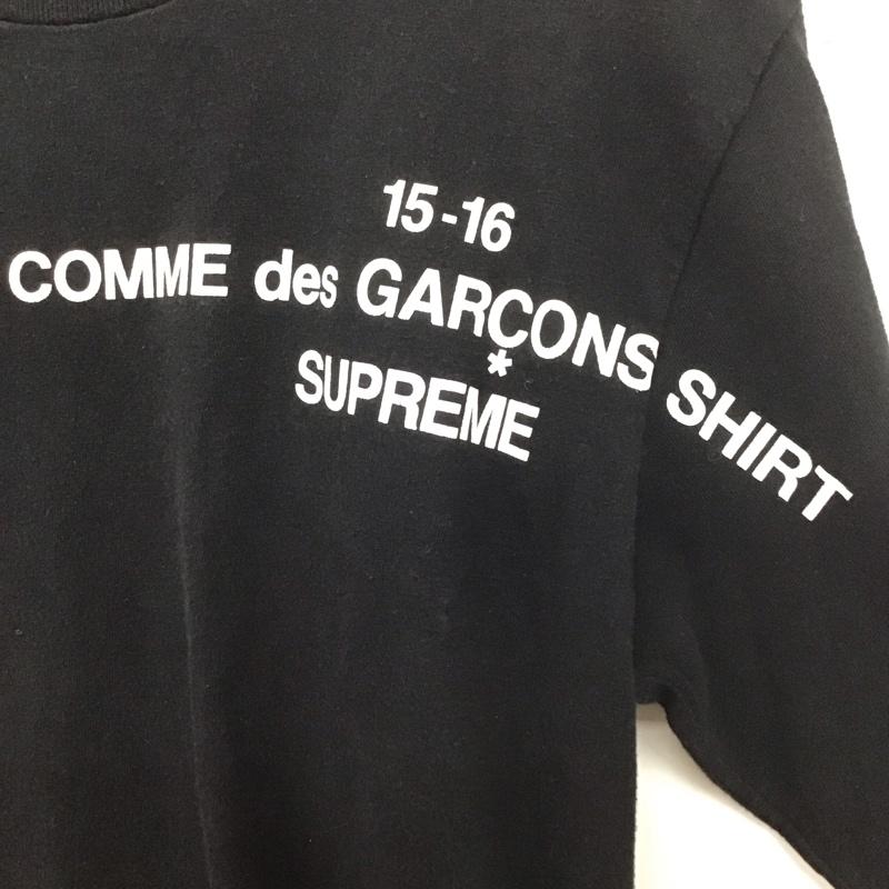シュプリーム Supreme カットソー 長袖 FallWinter2015 CommeDesGarconsShirt コラボ 長袖カットソー プリントTシャツ S ロゴ、文字 黒 / ブラック / メンズ USED 古着 中古 10138712