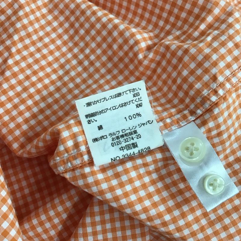 ラルフローレン RALPHLAUREN シャツ、ブラウス 半袖 160cm チェック 白 / ホワイト / X 橙 / オレンジ / ボーイズ USED 古着 中古 10139921