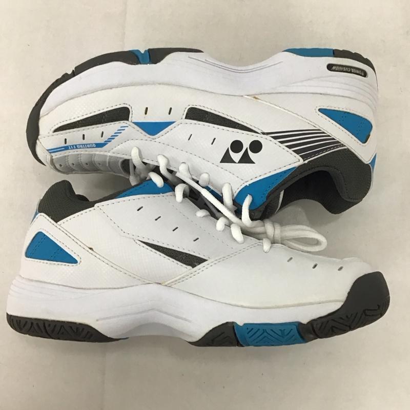 ヨネックス YONEX シューズ シューズ SHT-202 テニスシューズ 23.5cm ロゴ、文字 白 / ホワイト / X 灰 / グレー / X 水色 / ライトブルー / レディース USED 古着 中古 10135283