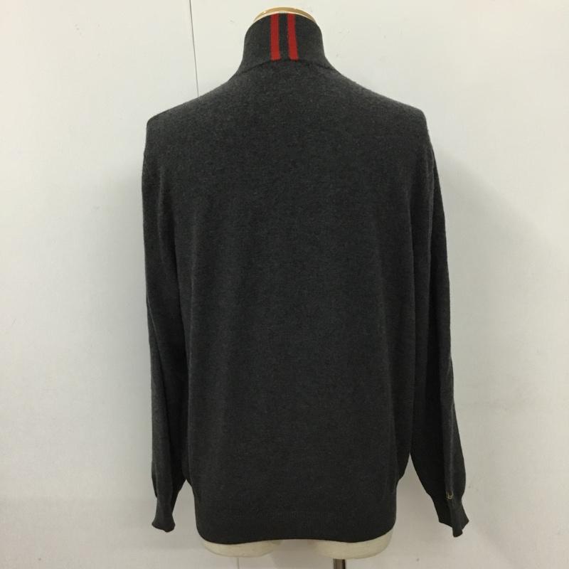 ポロバイラルフローレン Polo by RALPH LAUREN ニット、セーター 長袖 長袖ニットカットソー ニット セーター ジップネックニット リブニット XL 無地 灰 / グレー / メンズ USED 古着 中古 10110039