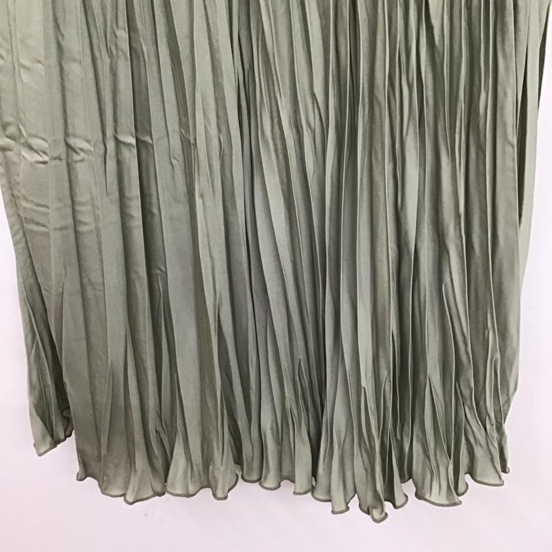 ローリーズファーム LOWRYS FARM スカート ロングスカート プリーツスカート FREE 無地 黄緑 / イエローグリーン / レディース USED 古着 中古 10136517