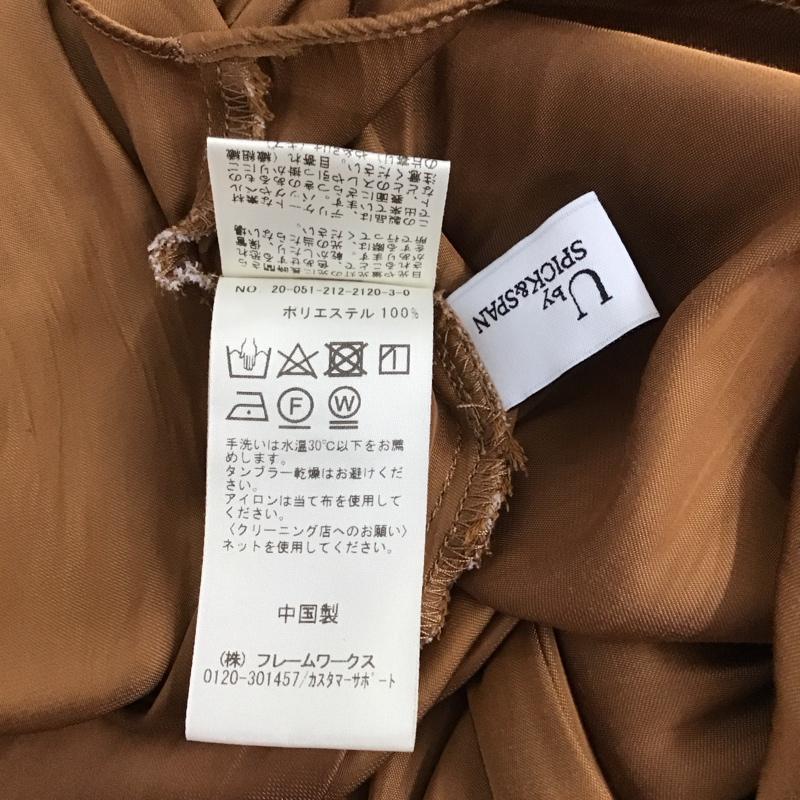 スピック アンド スパン Spick and Span シャツ、ブラウス 長袖 長袖カットソー 長袖シャツ ノーカラーシャツ フリルシャツ FREE 無地 茶 / ブラウン / レディース USED 古着 中古 10122720