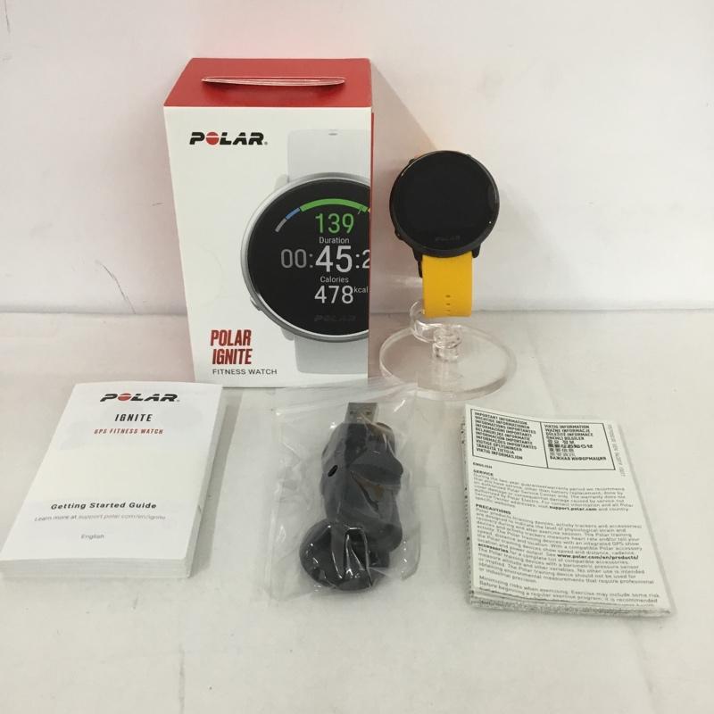 ポーラー POLAR 腕時計 デジタル 90075950 フィットネスウォッチ スマートウォッチ 箱有 ロゴ、文字 黒 / ブラック / X 黄 / イエロー / メンズ USED 古着 中古 10127499
