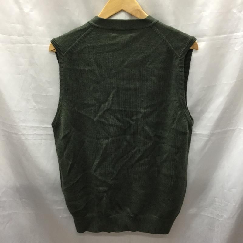クロコダイル CROCODILE ベスト ベスト 1603-09583 ニットベスト Vネック ワニ M ワンポイント カーキ / カーキ / メンズ USED 古着 中古 10117810