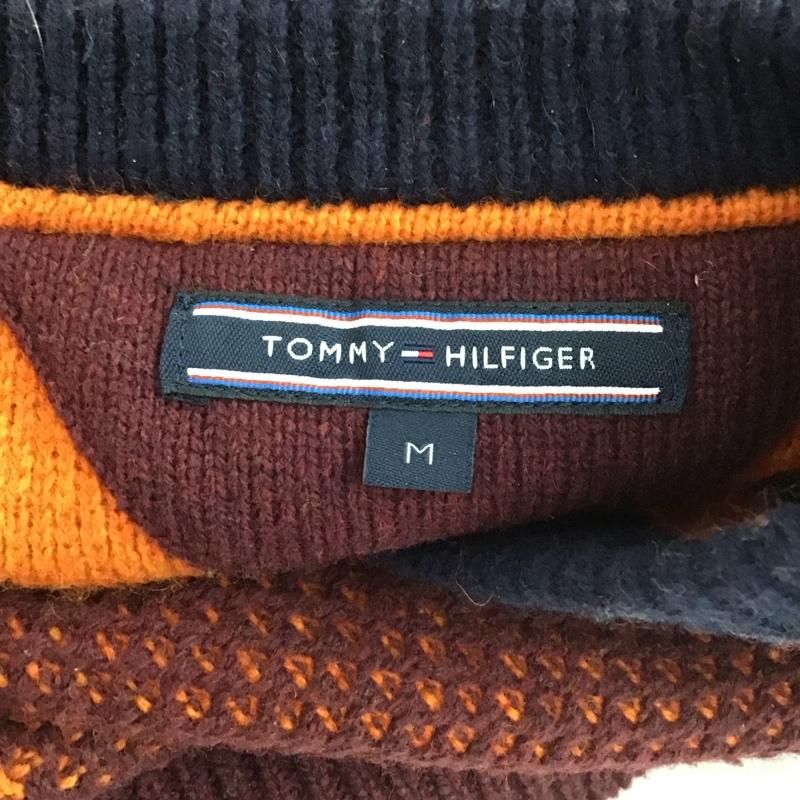 トミーヒルフィガー TOMMY HILFIGER ニット、セーター 長袖 長袖ニットカットソー ニット セーター クルーネックニット M ロゴ、文字 マルチカラー / マルチカラー / メンズ USED 古着 中古 10112568