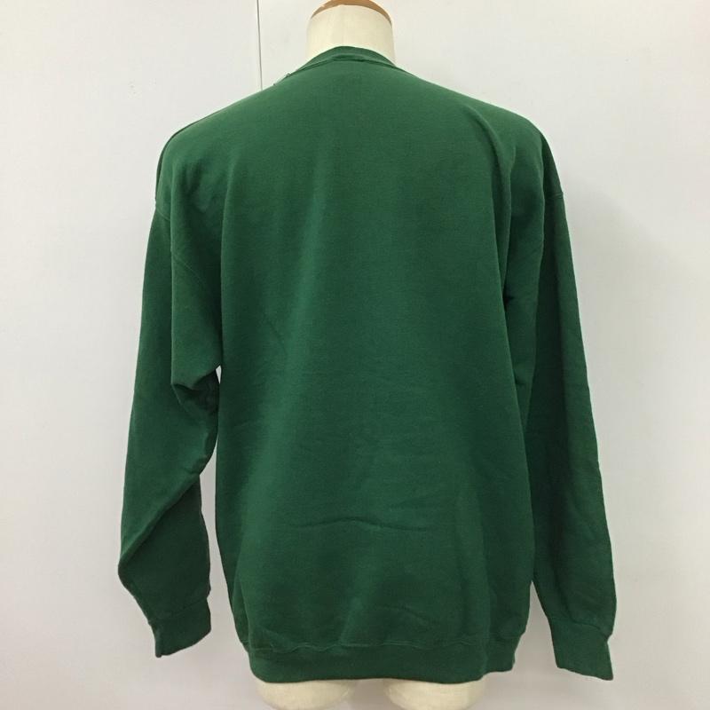 古着 USED トレーナー 長袖 長袖トレーナー スウェット クルーネック リブスウェットカットソー L プリント 緑 / グリーン /  メンズ USED 古着 中古 10116405