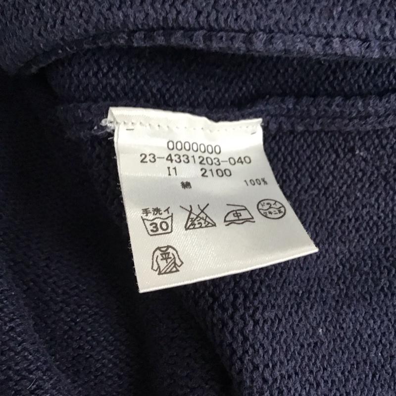 トミー TOMMY カーディガン 長袖 23-4331203-040 コットン Vネック NY M ロゴ、文字 紺 / ネイビー / レディース USED 古着 中古 10116758
