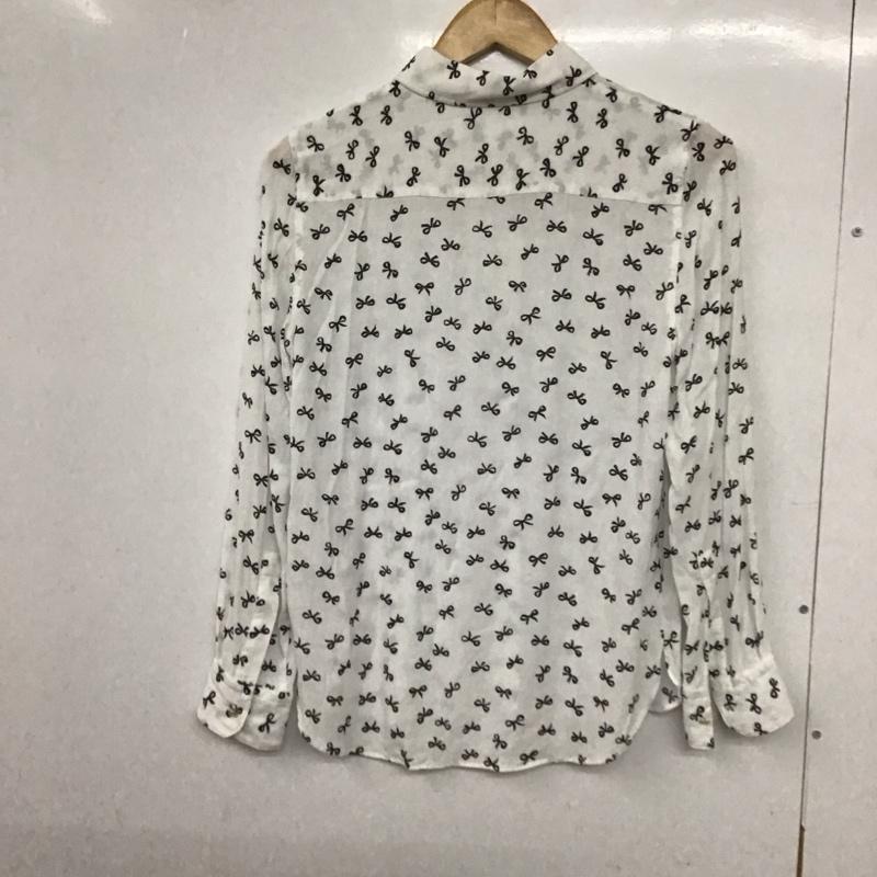 ザラ ZARA シャツ、ブラウス 長袖 XS ロゴ、文字 X 総柄 白 / ホワイト / レディース USED 古着 中古 10132224