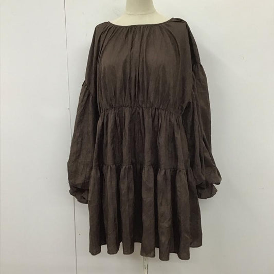 ナイスクラップ NICE CLAUP カットソー 長袖 310350 ティアード FREE 無地 ダークブラウン / ダークブラウン /  レディース USED 古着 中古 10112624
