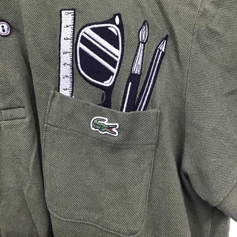 ラコステ LACOSTE ポロシャツ 半袖 5 無地 緑 / グリーン / メンズ USED 古着 中古 10128553