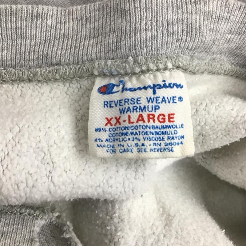 チャンピオン Champion トレーナー 半袖 半袖スウェットカットソー Vネックカットソー 80s トリコタグ reverseweave XXL プリント 灰 / グレー /  メンズ USED 古着 中古 10120634