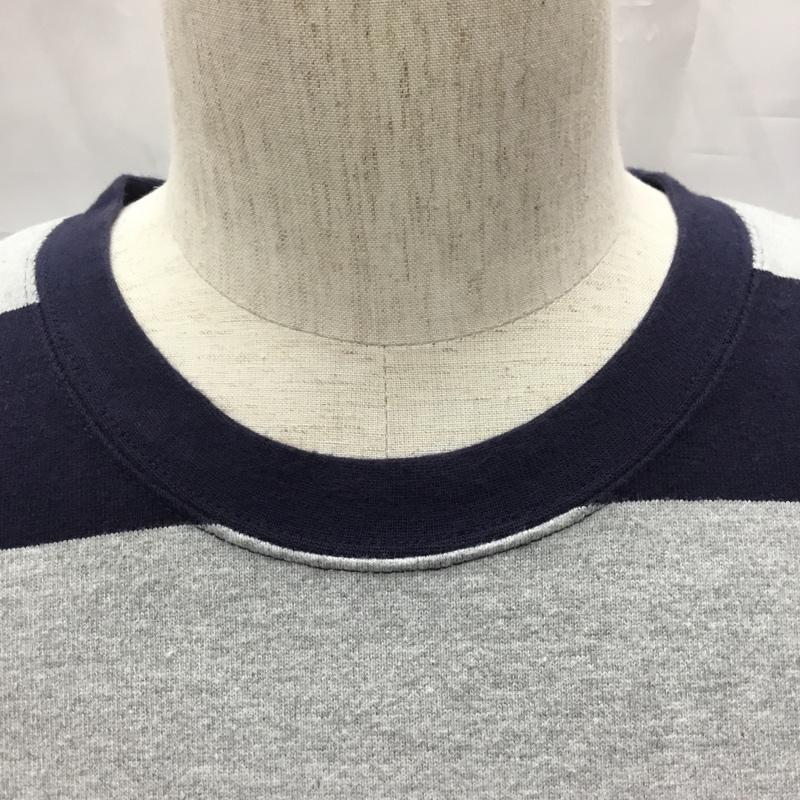 ナッカード KNACKERED Tシャツ 半袖 半袖カットソー プリントTシャツ クルーネックカットソー ボーダーカットソー XL ボーダー柄 灰 / グレー / X 紺 / ネイビー /  メンズ USED 古着 中古 10108529
