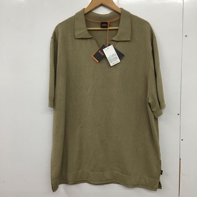 ボス BOSS ポロシャツ 半袖 Anrepolo カシミア混 タグ付き XXL 無地 ベージュ / ベージュ / メンズ USED 古着 中古 10133277