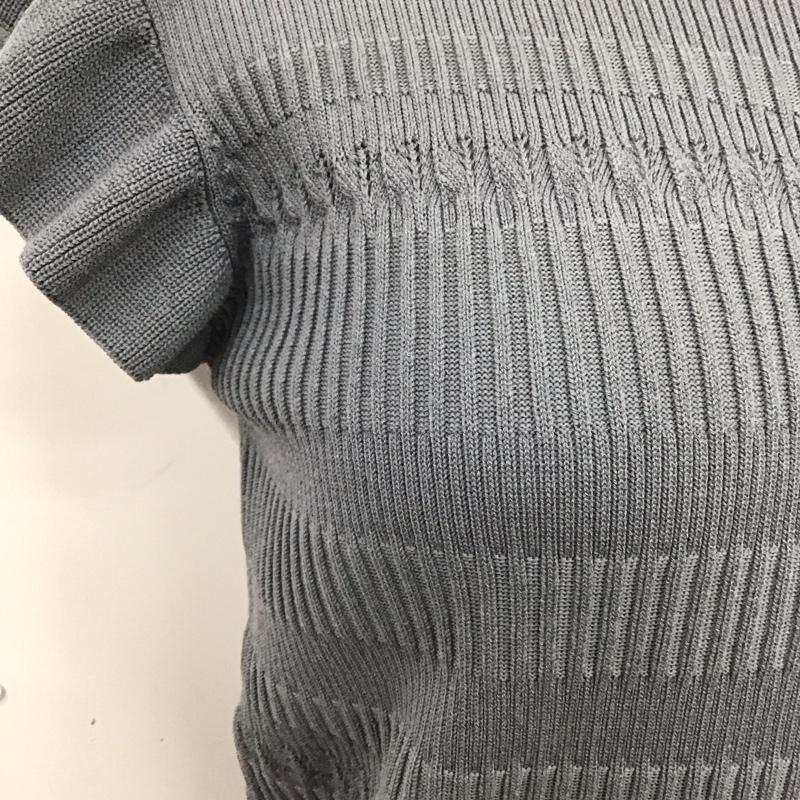 インデックス index カットソー 半袖 C58-16041 フリルスリーブニット M 青 / ブルー / レディース USED 古着 中古 10118826