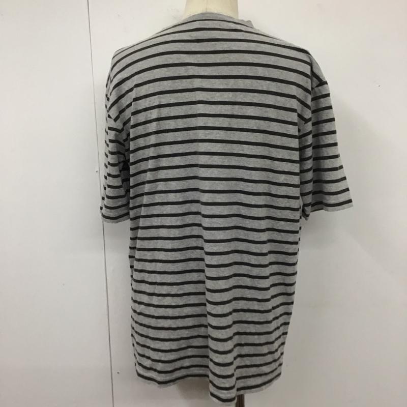 エフティーシー FTC Tシャツ 半袖 FTC017SUMSH06 PRINTEDSTRIPETEE 半袖カットソー プリントTシャツ クルーネックカットソー L ボーダー柄 黒 / ブラック / X 灰 / グレー /  メンズ USED 古着 中古 10110933