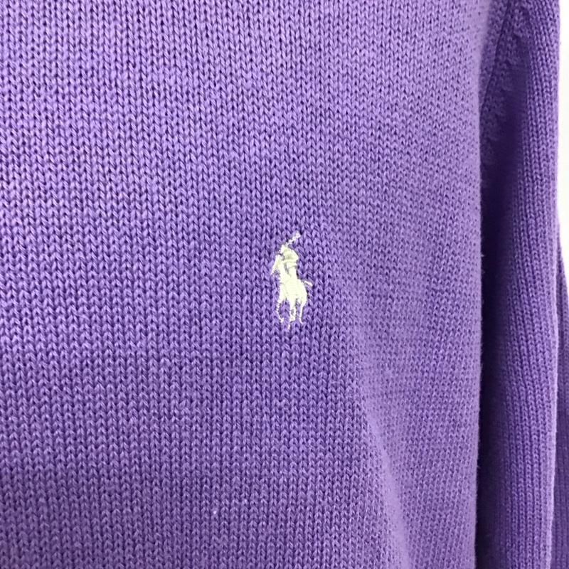 ポロバイラルフローレン Polo by RALPH LAUREN ニット、セーター 長袖 コットンニット M ワンポイント 紫 / パープル / メンズ USED 古着 中古 10109547