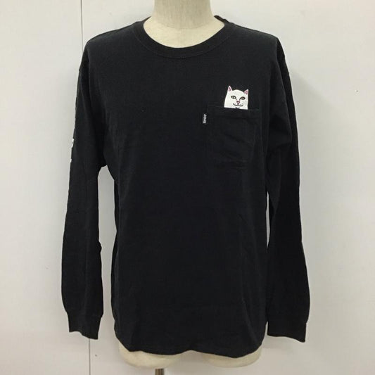 リップンディップ RIPNDIP カットソー 長袖 長袖カットソー クルーネックカットソー ロングスリーブカットソー プリントTシャツ L プリント 黒 / ブラック /  メンズ USED 古着 中古 10109760