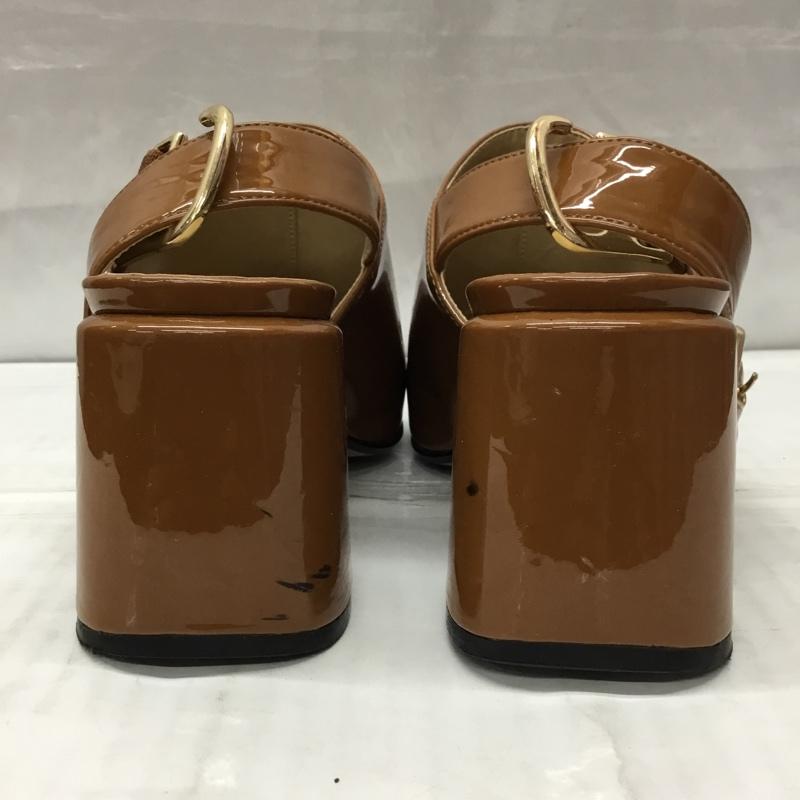 マウジー MOUSSY サンダル サンダル 太ヒール 24.5cm ワンポイント キャメル / キャメル / レディース USED 古着 中古 10113685