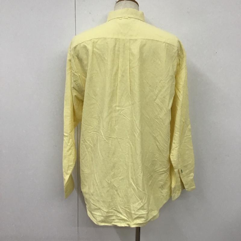 トミーヒルフィガー TOMMY HILFIGER シャツ、ブラウス 長袖 長袖シャツ カラーシャツ ポケットシャツ 長袖カットソー XL ロゴ、文字 黄 / イエロー /  メンズ USED 古着 中古 10113002