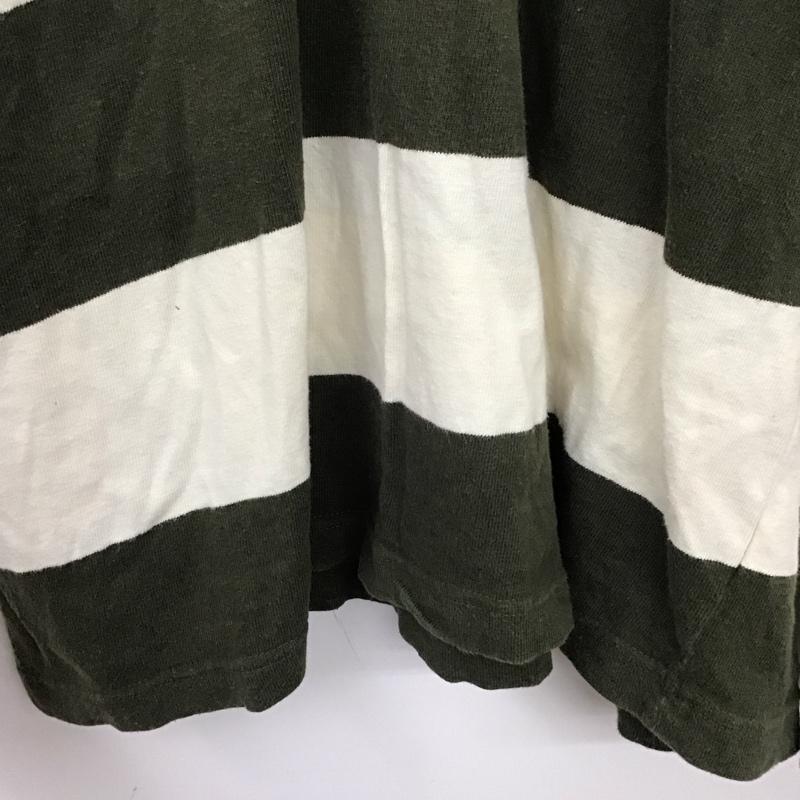 パタゴニア patagonia ポロシャツ 長袖 長袖ポロシャツ 長袖カットソー ラガーシャツ 90s usa製 XL ボーダー柄 白 / ホワイト / X カーキ / カーキ / メンズ USED 古着 中古 10134697