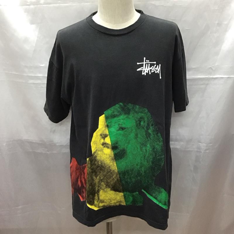 ステューシー STUSSY Tシャツ 半袖 半袖カットソー プリントTシャツ クルーネックカットソー L プリント 黒 / ブラック /  メンズ USED 古着 中古 10111670