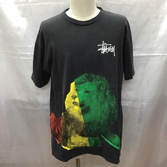 ステューシー STUSSY Tシャツ 半袖 半袖カットソー プリントTシャツ クルーネックカットソー L プリント 黒 / ブラック /  メンズ USED 古着 中古 10111670