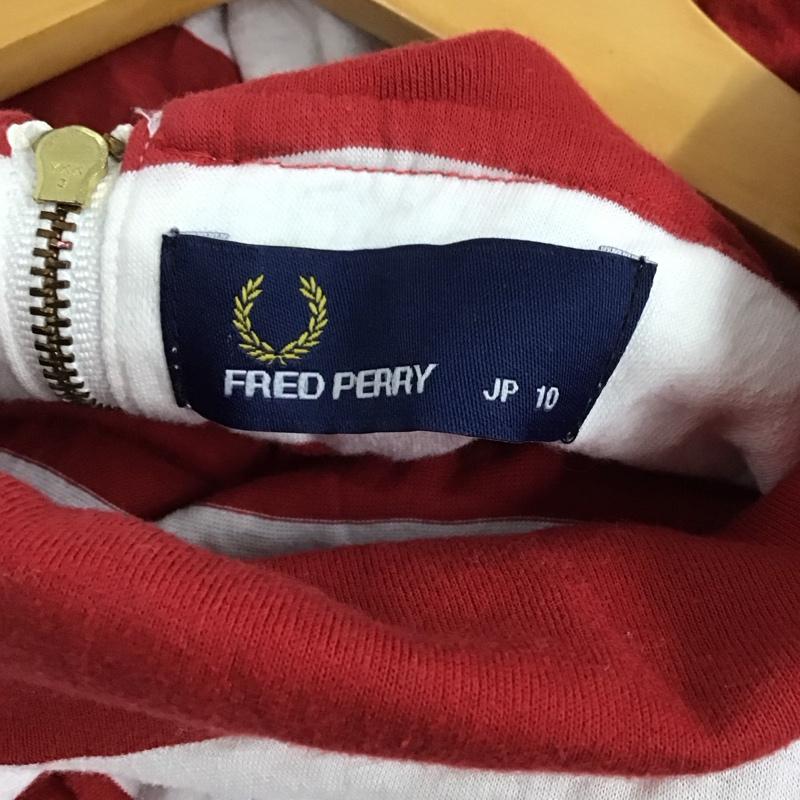 フレッドペリー FRED PERRY カットソー 半袖 ボーダー ボーダー柄 白 / ホワイト / X 赤 / レッド / レディース USED 古着 中古 10133838