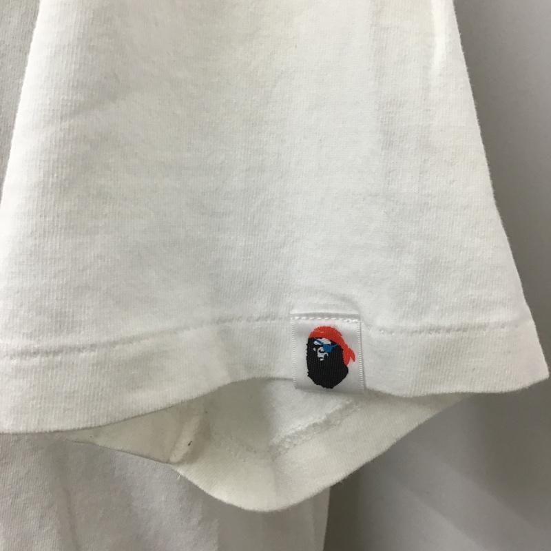 アベイシングエイプ A BATHING APE Tシャツ 半袖 半袖カットソー プリントTシャツ クルーネックカットソー XL プリント 白 / ホワイト / メンズ USED 古着 中古 10105546