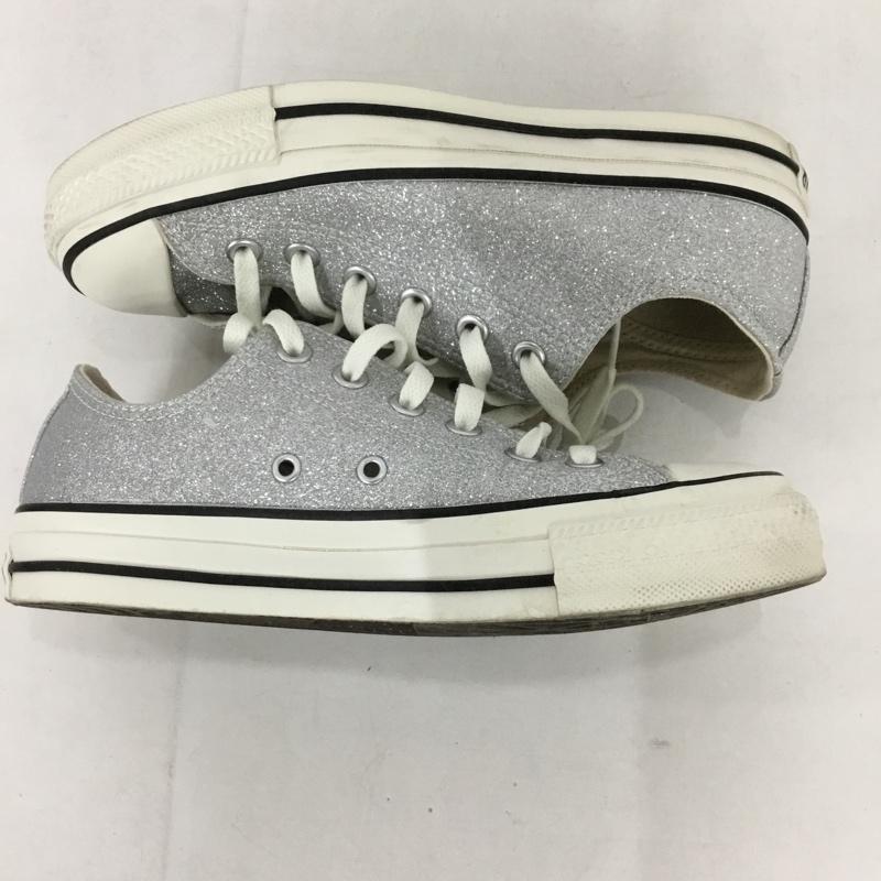 コンバース CONVERSE スニーカー スニーカー 1SD533 ALL STAR R GLITTER グリッター 23.5cm 23.5cm ロゴ、文字 銀 / シルバー / レディース USED 古着 中古 10131811